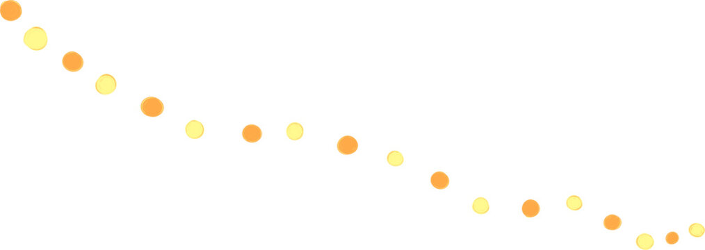 Yellow Orange Dot Curve Pattern Hand Drawn Confetti Background Design