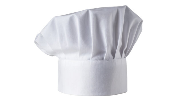 Isolated classic white chef's hat, a professional culinary uniform accessory for kitchen