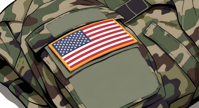 US army backpack with american flag patch