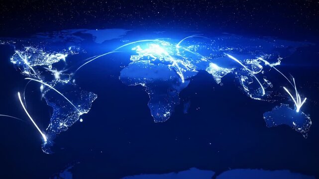 Global connections and international communication network.