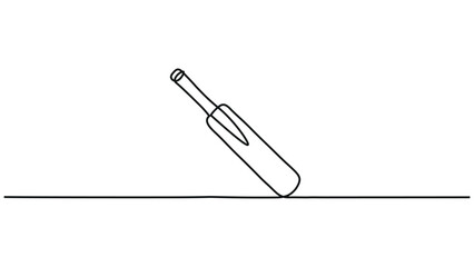 Obraz premium A pencil lying on its side next to a horizontal line on a plain background