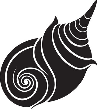 Spiral conch shell silhouette vector image