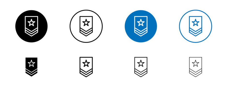 Military rank badge icons set. vector illustration