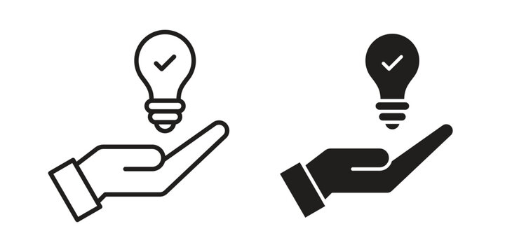 Solution icon concept. Silhouette, glyph symbol. Isolated design.