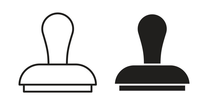 Stamp icon concept. Silhouette, glyph symbol. Isolated design.