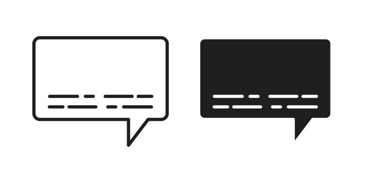 Subtitles icon concept. Silhouette, glyph symbol. Isolated design.