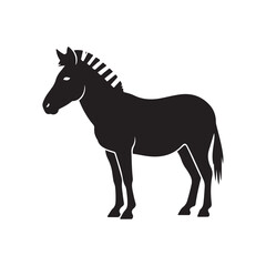 Obraz premium Black horse silhouette vector icon