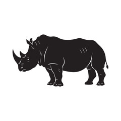 Fototapeta premium Black rhinoceros vector illustration
