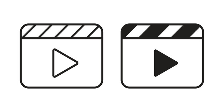 Video icon concept. Silhouette, glyph symbol. Isolated design.