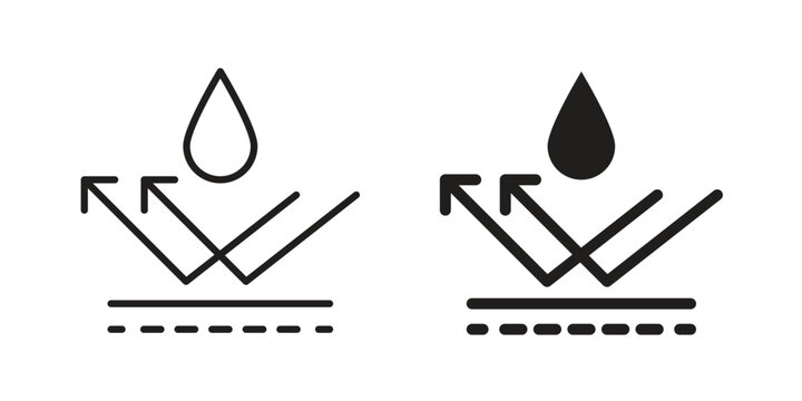 Waterproof icon concept. Silhouette, glyph symbol. Isolated design.