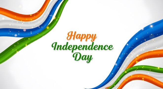 Happy independence day celebration with colorful decorations
