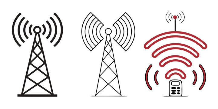 Cellular tower communication with signal waves communication tower mobile phone wireless