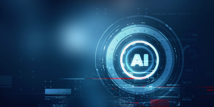 2d illustration Artificial Intelligence (AI) concept
