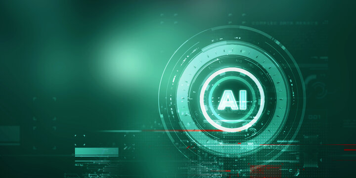 2d illustration Artificial Intelligence (AI) concept
