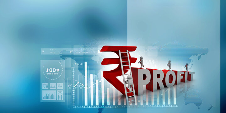3D illustration Rupee currency sign