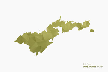 American Samoa polygon map vector illustration in low poly geometric style, soft pastel colors with Olive green, clean silhouette on solid background, ideal for infographic. © Whatever