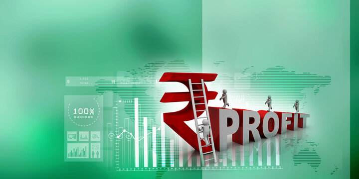 3D illustration Rupee currency sign