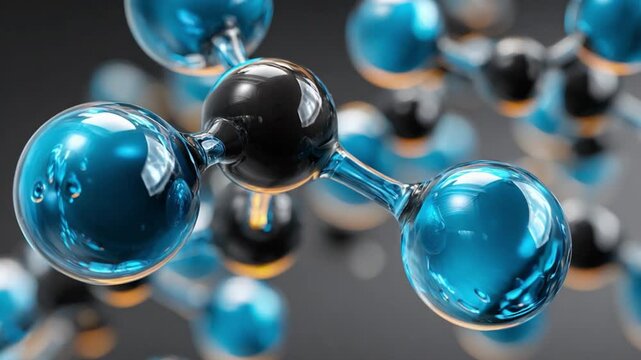 Molecular Structure Visualization: a compelling close-up image of a molecular structure, showcasing interconnected spheres in varying shades, reflecting the essence of science and innovation.