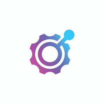 Modern Tech Gear Logo Innovation and Technological Advancement.