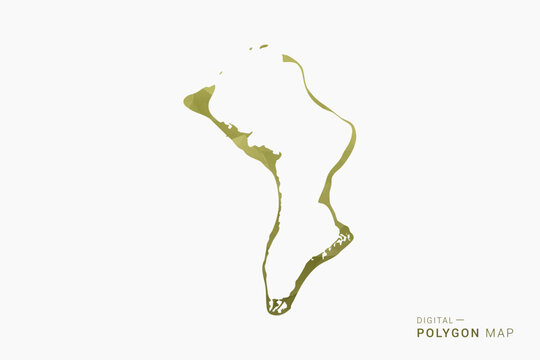 British Indian Ocean Territory polygon map vector illustration in low poly geometric style, soft pastel colors with Olive green, clean silhouette on solid background, ideal for infographic.