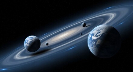 Planets galaxy rings