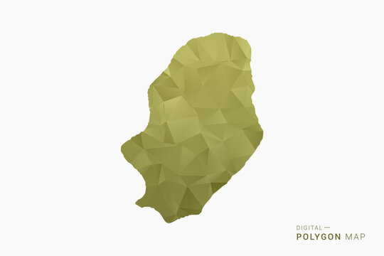 Niue polygon map vector illustration in low poly geometric style, soft pastel colors with Olive green, clean silhouette on solid background, ideal for infographic.