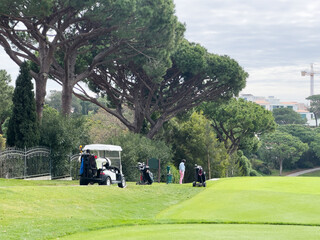 Fototapeta premium Golf Course Mobility: Cart Adventure