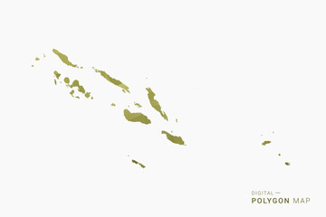 Fototapeta premium Solomon Islands polygon map vector illustration in low poly geometric style, soft pastel colors with Olive green, clean silhouette on solid background, ideal for infographic.