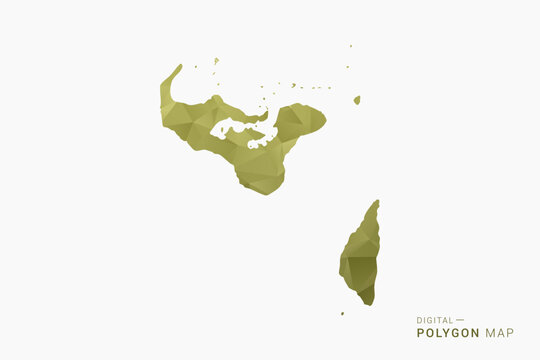 Tonga polygon map vector illustration in low poly geometric style, soft pastel colors with Olive green, clean silhouette on solid background, ideal for infographic.