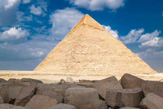 Pyramid of Chephren at Giza in Egypt