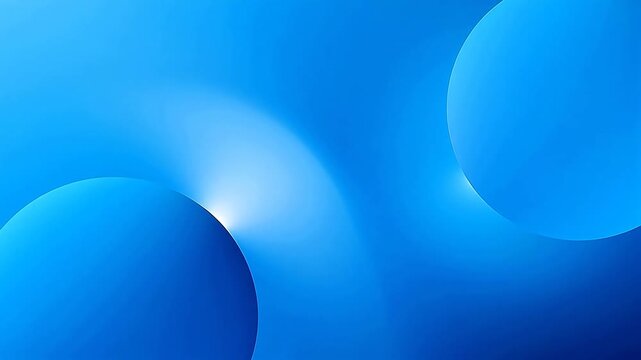 Abstract blue spheres with light