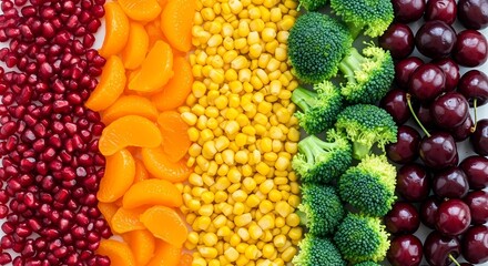 Fototapeta premium Fresh organic vegetables and legumes colorful mix top view healthy eating food background