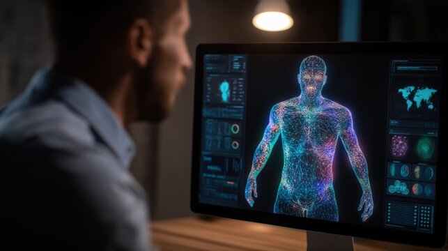 AI Engineer Training Humanoid Robot in Development Lab