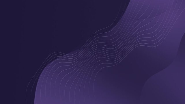 Deep dark purple abstract gradient background with smooth flowing lines and soft light shapes. Subtle and elegant motion with seamless loop animation, ideal for technology, AI, fintech, presentations 