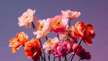 Bouquet de fleurs en gros plan