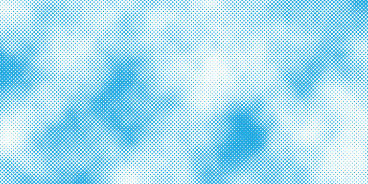 Halftone blue sky vector background with polka dot cloud pattern abstract texture clean design