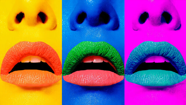 Bouches et nez color&eacute;s