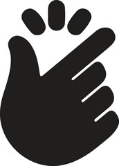 Fototapeta premium A minimalist black icon of a hand performing a snapping gesture on a clean white background design Vector, illustration
