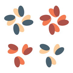 Fototapeta premium Abstract geometric floral logo shapes vector set 