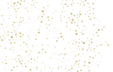 Festive golden star confetti background with copy space. Perfect for holiday greetings, party invit © vegefox.com