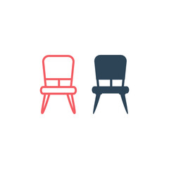 Obraz premium Front view Chair icons set illustration. 