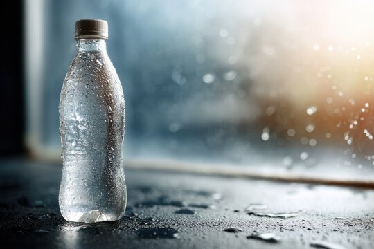 Clear Glass Bottle Condensation Athlete After Workout