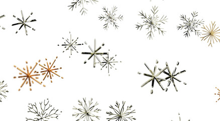 Artistic snowflake designs, ideal for winter backgrounds, festive greetings, and holiday promotions © vegefox.com