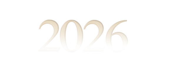 Stylish 2026 illustration, perfect for new year greetings, future-themed projects, and design elements. Ideal for calend © vegefox.com