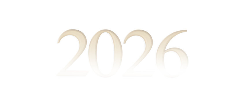 Stylish 2026 illustration, perfect for new year greetings, future-themed projects, and design elements. Ideal for calend