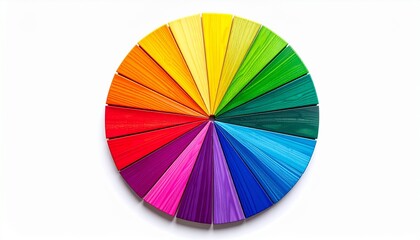 Obraz premium Color Wheel Circular Spectrum Triangular Segments Primary Secondary Tertiary Color Theory Visuals