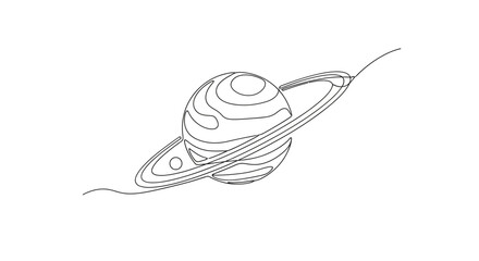 Saturn Planet Ring Icon Graphic Design Minimalist Line Art White Background © Free Account