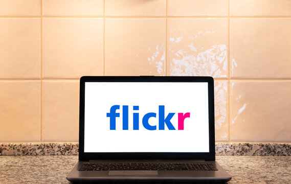 Flickr logo on a screen.  Link&ouml;ping, &Ouml;sterg&ouml;tland, Sweden 03-24-2026