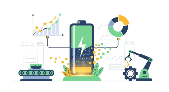 Smart Energy Ecosystem: Industrial Battery Production, Manufacturing, Data Analytics, and Sustainable Power Solutions