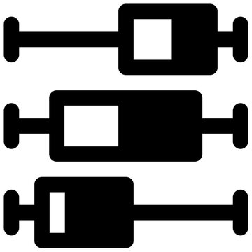 Box chart. Outlined stroke vector icon with black-filled details.